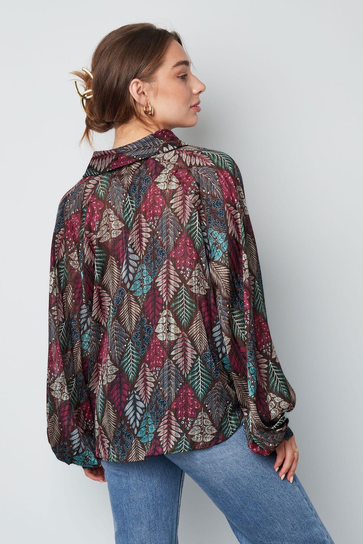 Polyester Damen-Bluse Oversized Blumenmuster Bild7