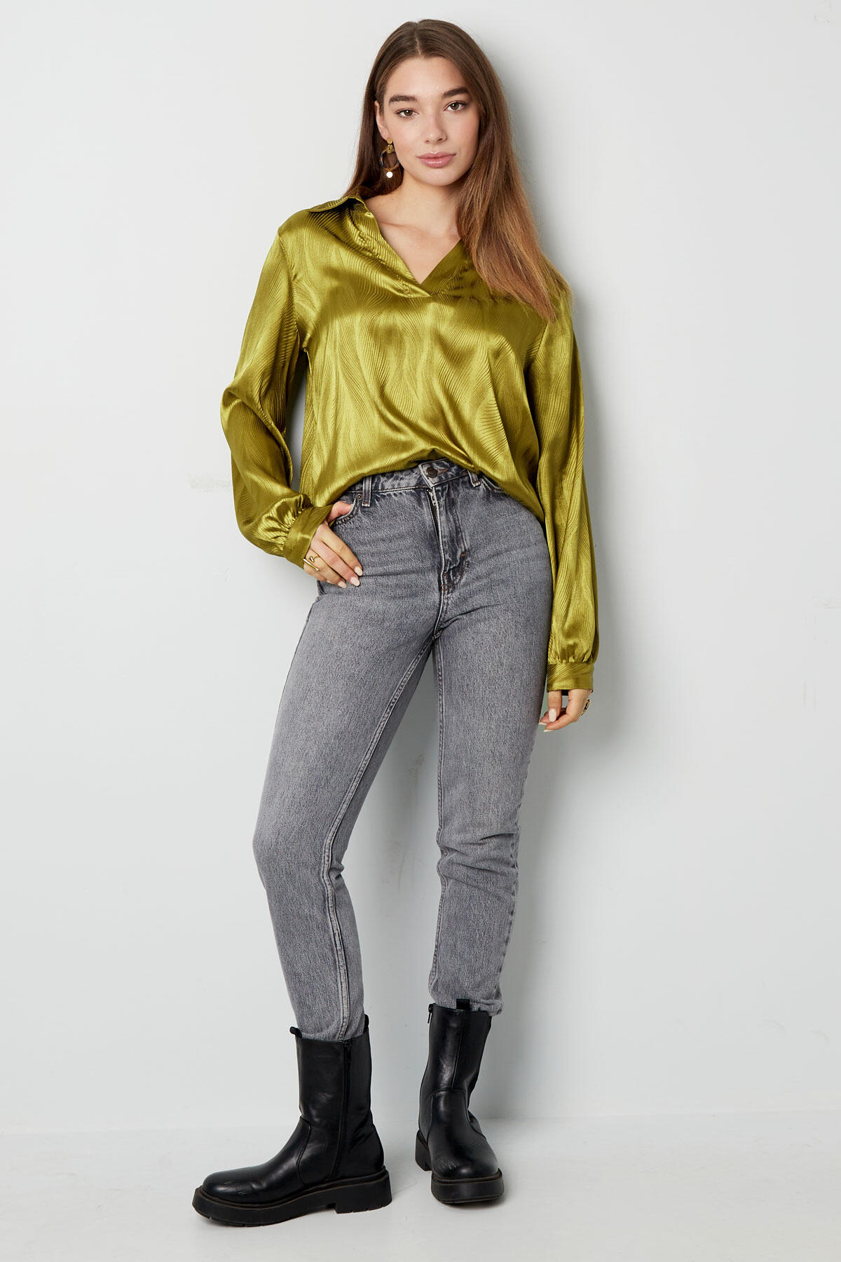 Satinbluse mit Aufdruck – Lila h5 Bild9