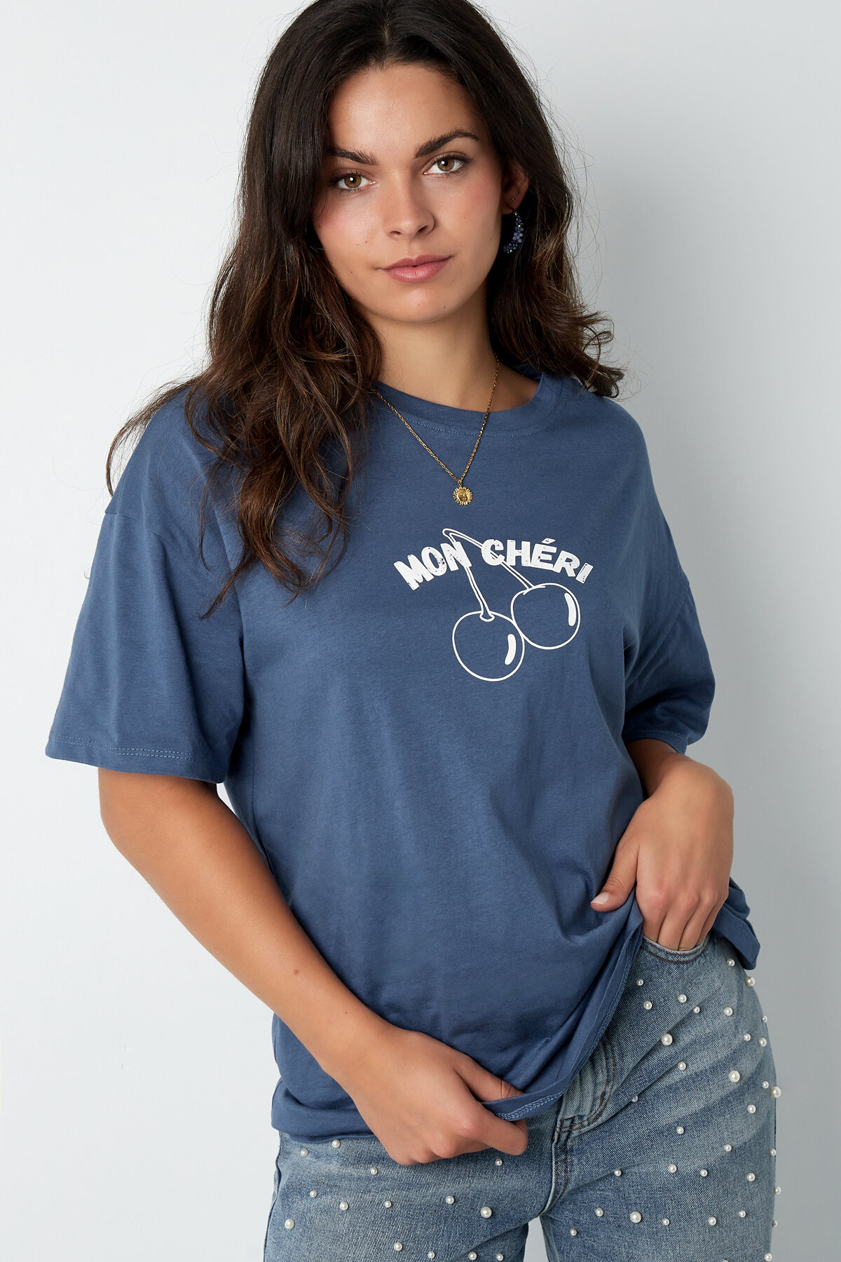 Coton T-shirt Femme Oversized Imprimé Mon Cheri