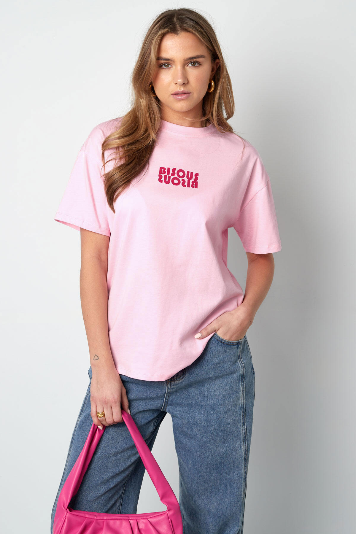 Cotton Women's T-shirt Oversized Logo Print h5 Picture3