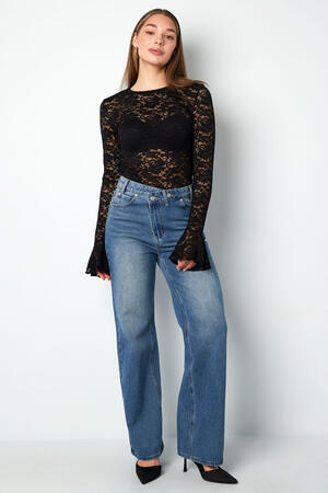 Woven Polyester Long Sleeve Tops Elegant Lace Panel h5 Picture4