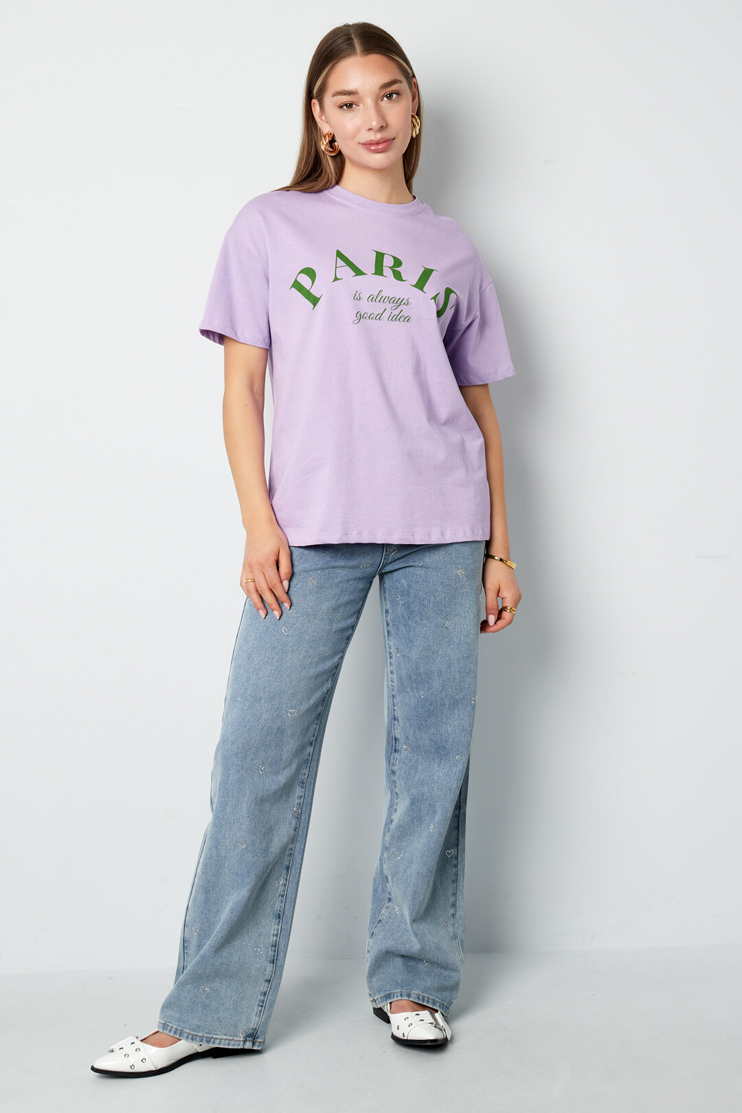 Cotton Women's T-shirt Casual Letters h5 Picture4