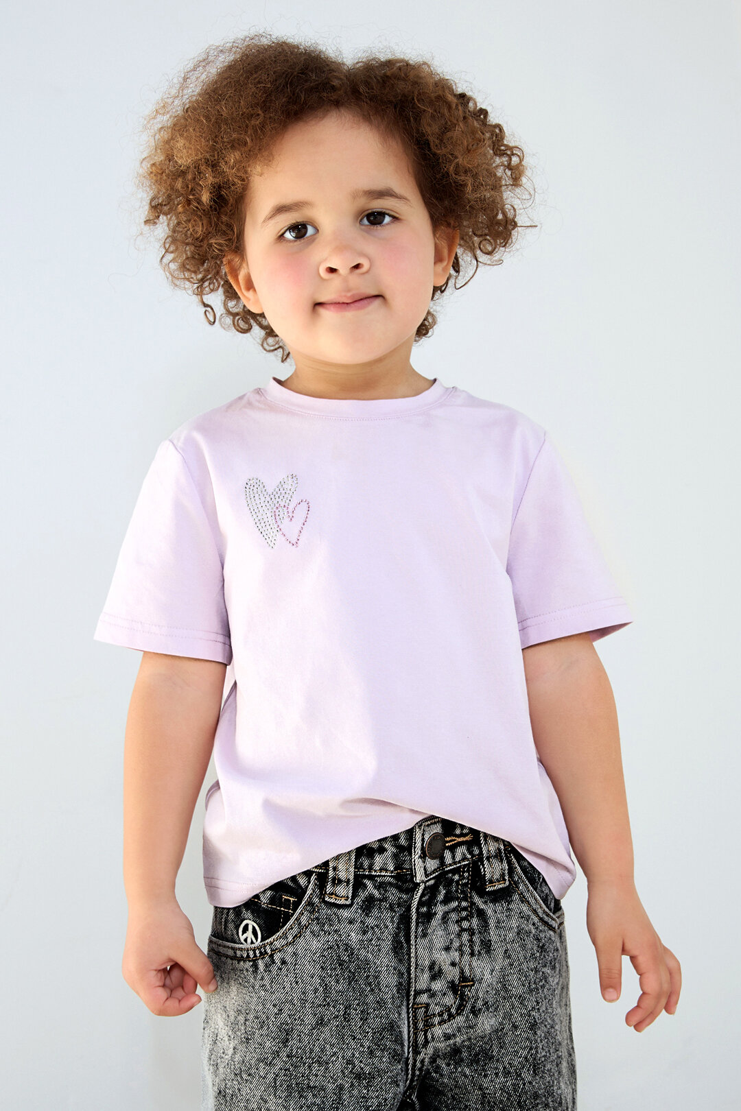 Cotton Children's T-shirt Casual Embroidered Heart Design Picture2