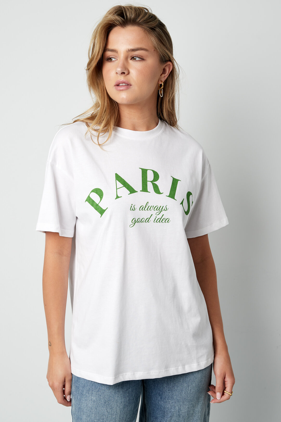 Cotton Women's T-shirt Casual Letters Picture9