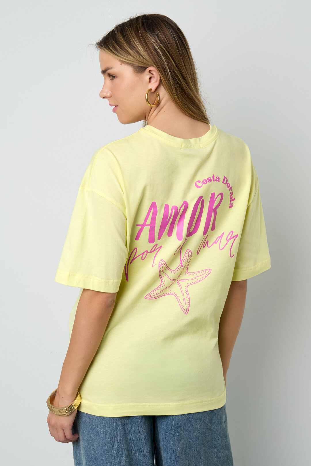 Cotton Knitted Women's T-shirt Casual Letters Picture8