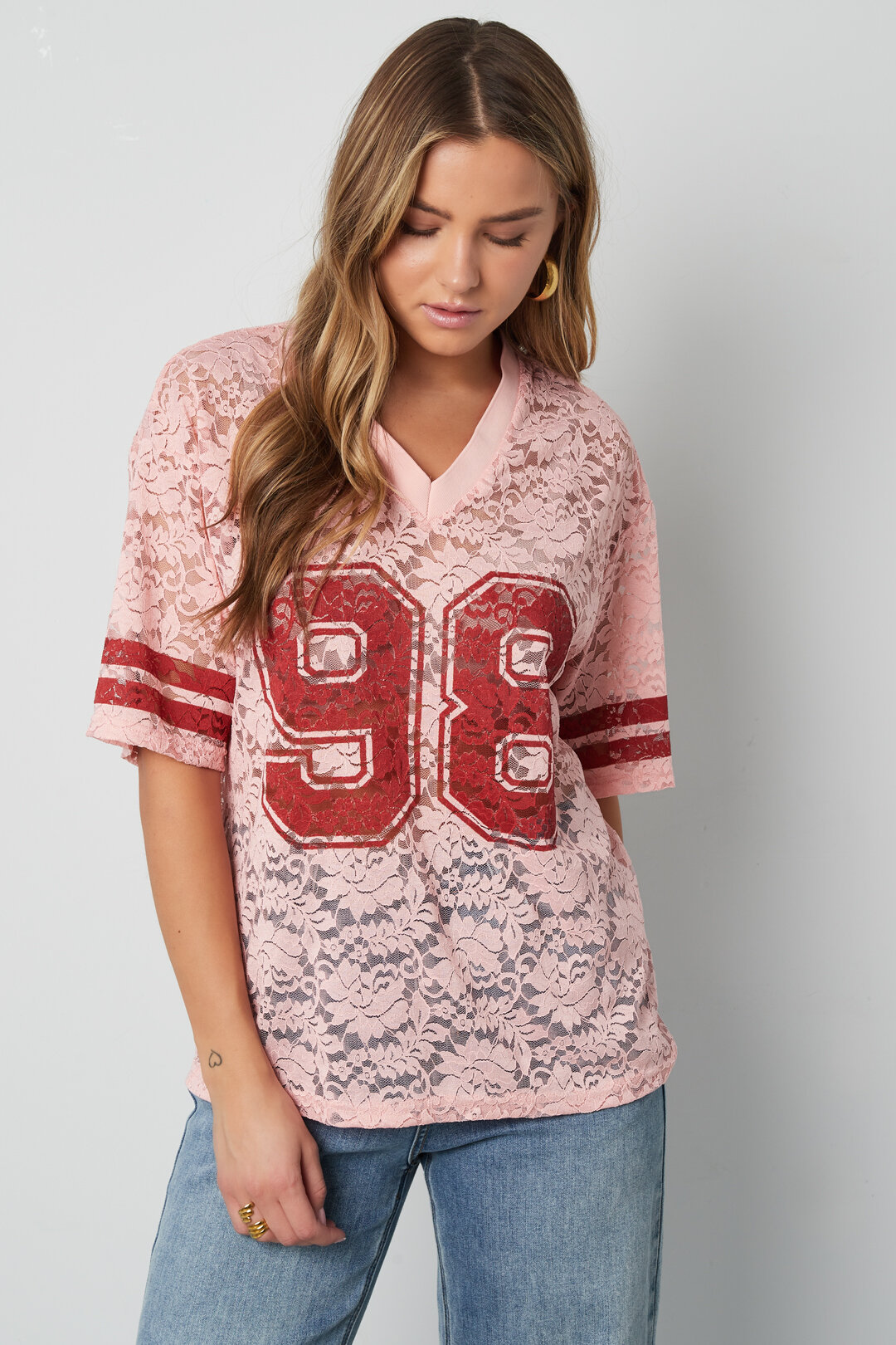 Woven Polyester Fiber Damen T-Shirt Sporty Color Clash Bild11