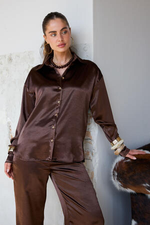 Woven Polyester Fiber Damen-Bluse Casual Solid Color Basic h5 Bild6