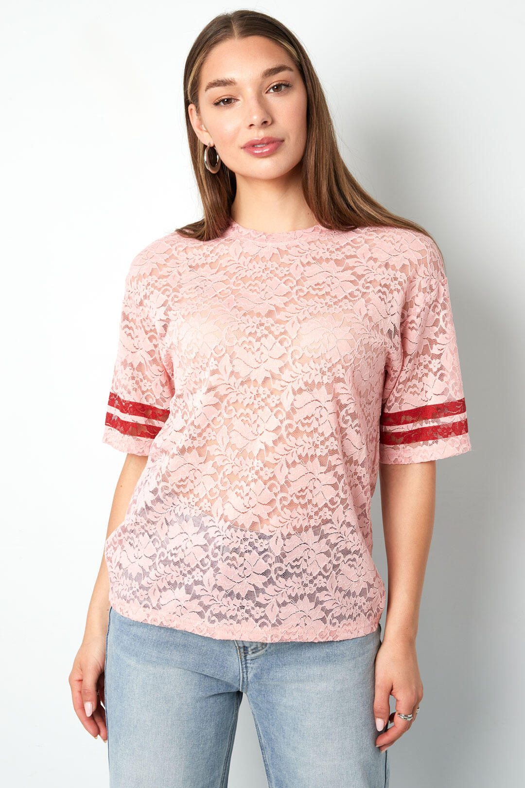 Polyestervezel Vrouwen T-shirt Sporty Kleurcontrast