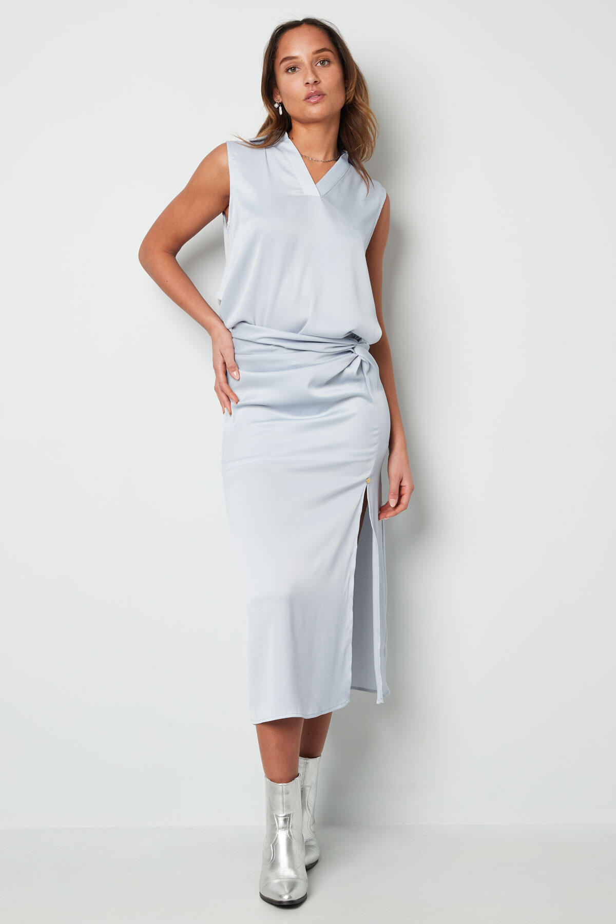 Polyester Women's Wrap Skirt Elegant Side Slit Picture5