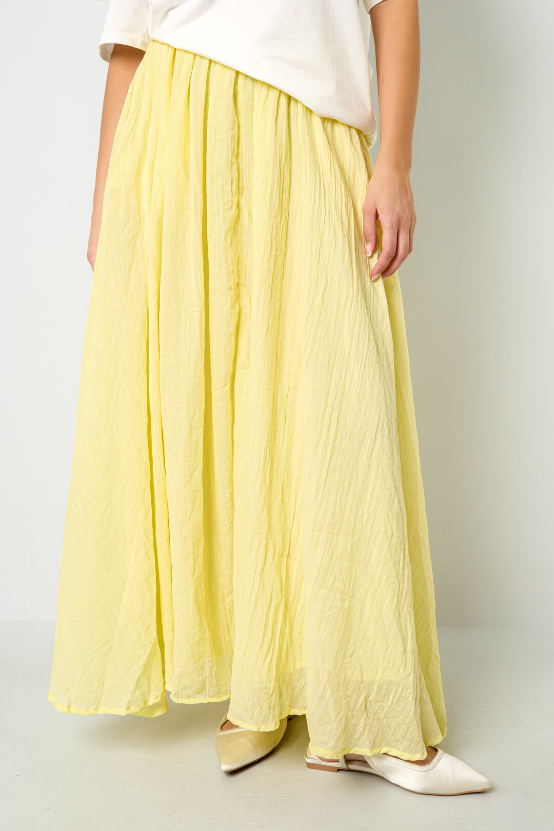 Woven Polyester Fiber Women's Maxi Skirt Casual Solid Color Picture4