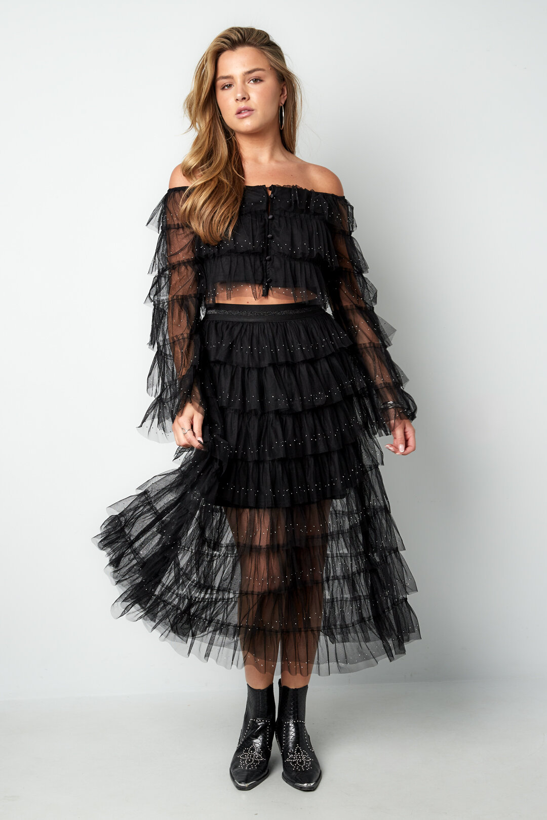 Polyester Women's Tiered Skirt Casual h5 Picture4