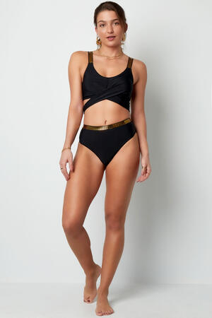 Bikini botones detalles dorados - negro S h5 Imagen5