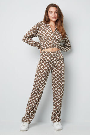 Polyester Damen Langarm-Oberteil Wrap-Stil Geometrisches Muster h5 Bild3