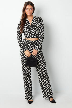 Polyester Damen Langarm-Oberteil Wrap-Stil Geometrisches Muster h5 Bild6