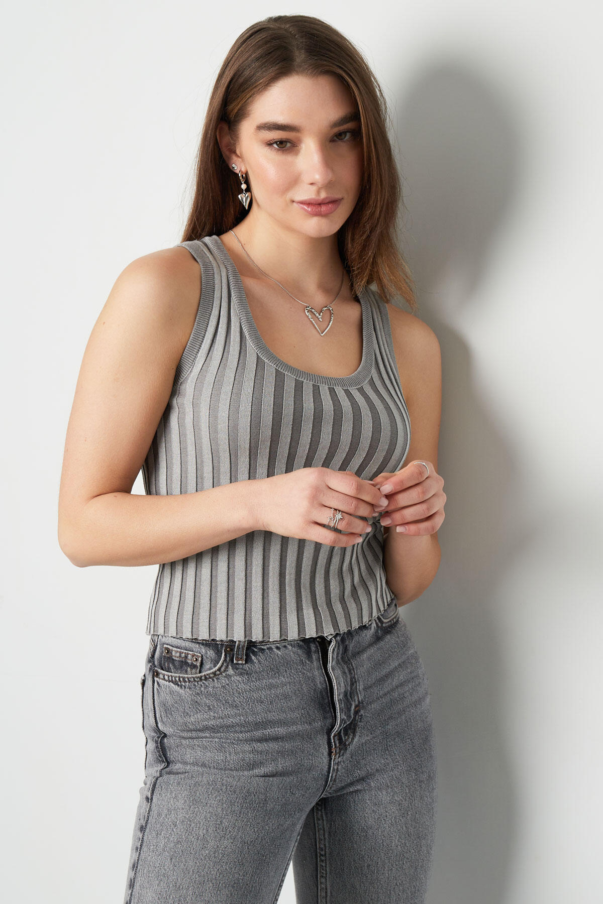 Top Senza Maniche A Righe Piccolo – Rosa Immagine2