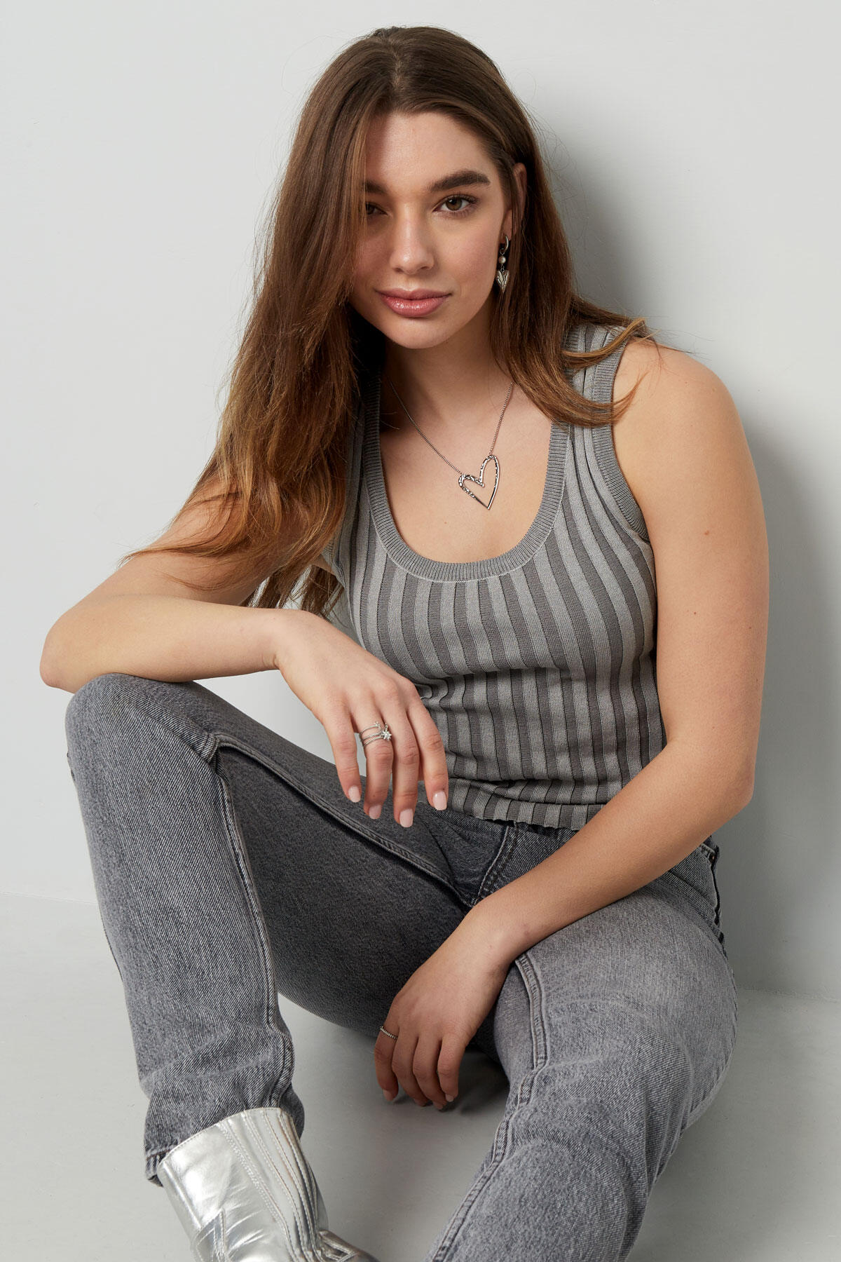 Top Senza Maniche A Righe Piccolo – Rosa Immagine6