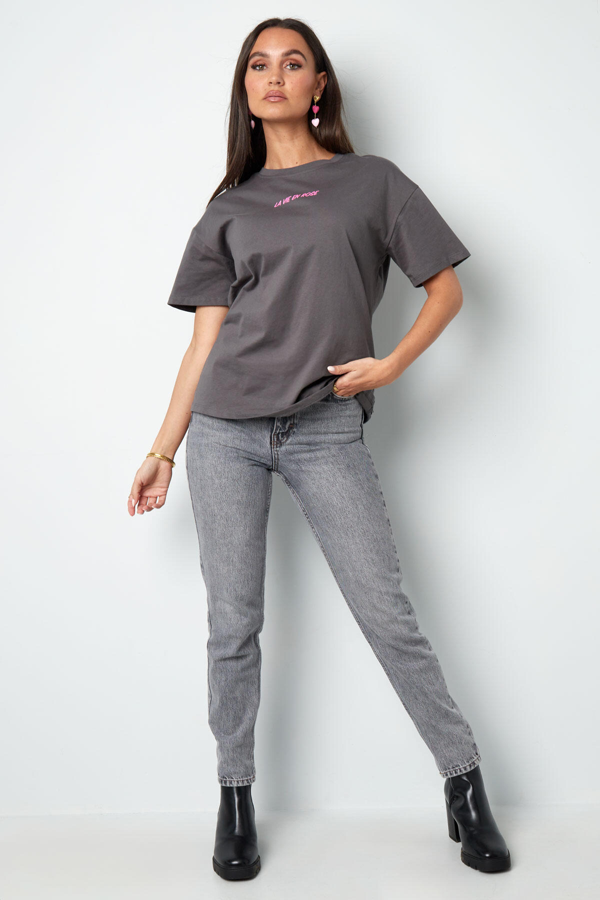 Cotton Women's T-shirt Oversized Embroidered Logo h5 Picture3