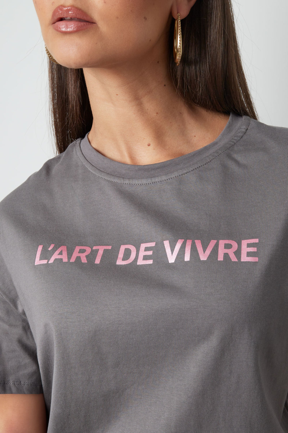 Camiseta L'art De Vivre - Gris Rosa Imagen4