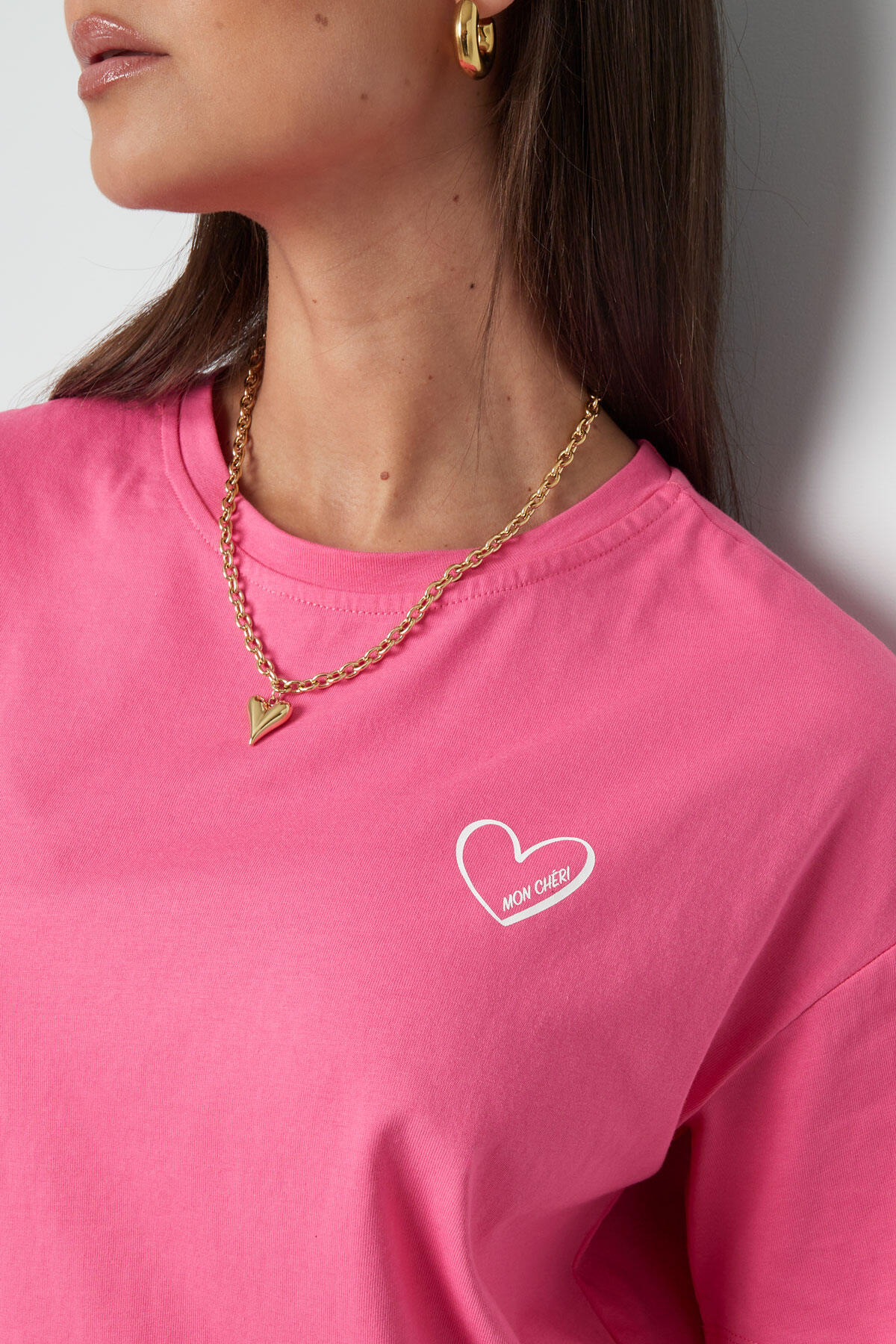 Cotton Women's T-shirt Oversized Embroidered Heart h5 Picture6