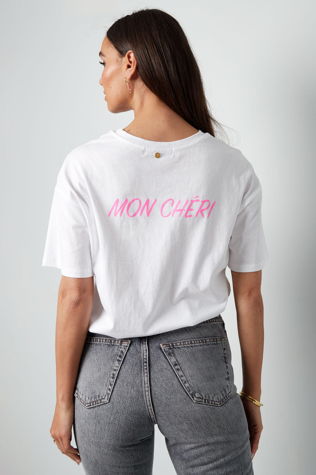 Cotton Women's T-shirt Oversized Embroidered Heart Picture7