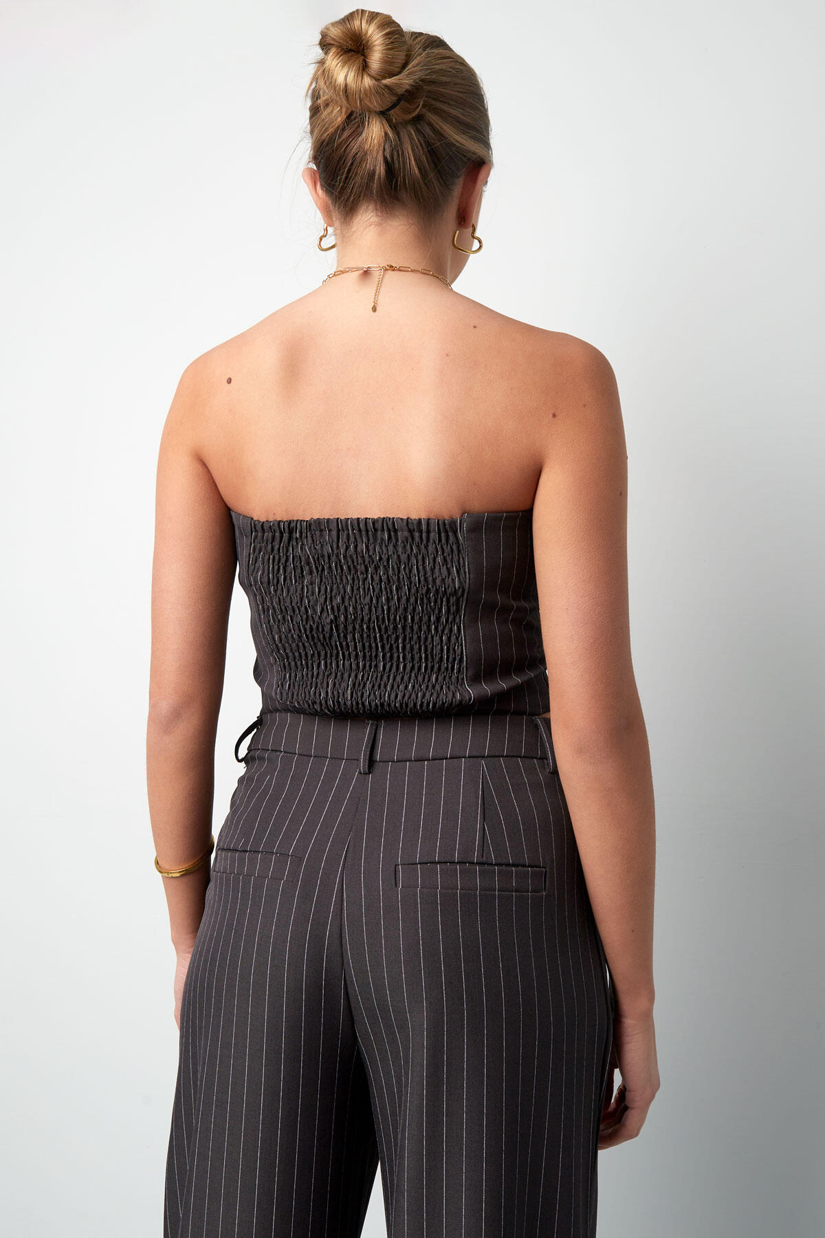 Polyester Women's Sleeveless Top Structured Pinstripe Design h5 Picture5