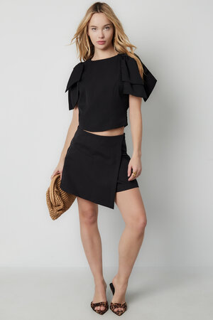 Polyester Women's Short Sleeve Top Ruffle Shoulder Design h5 Picture2