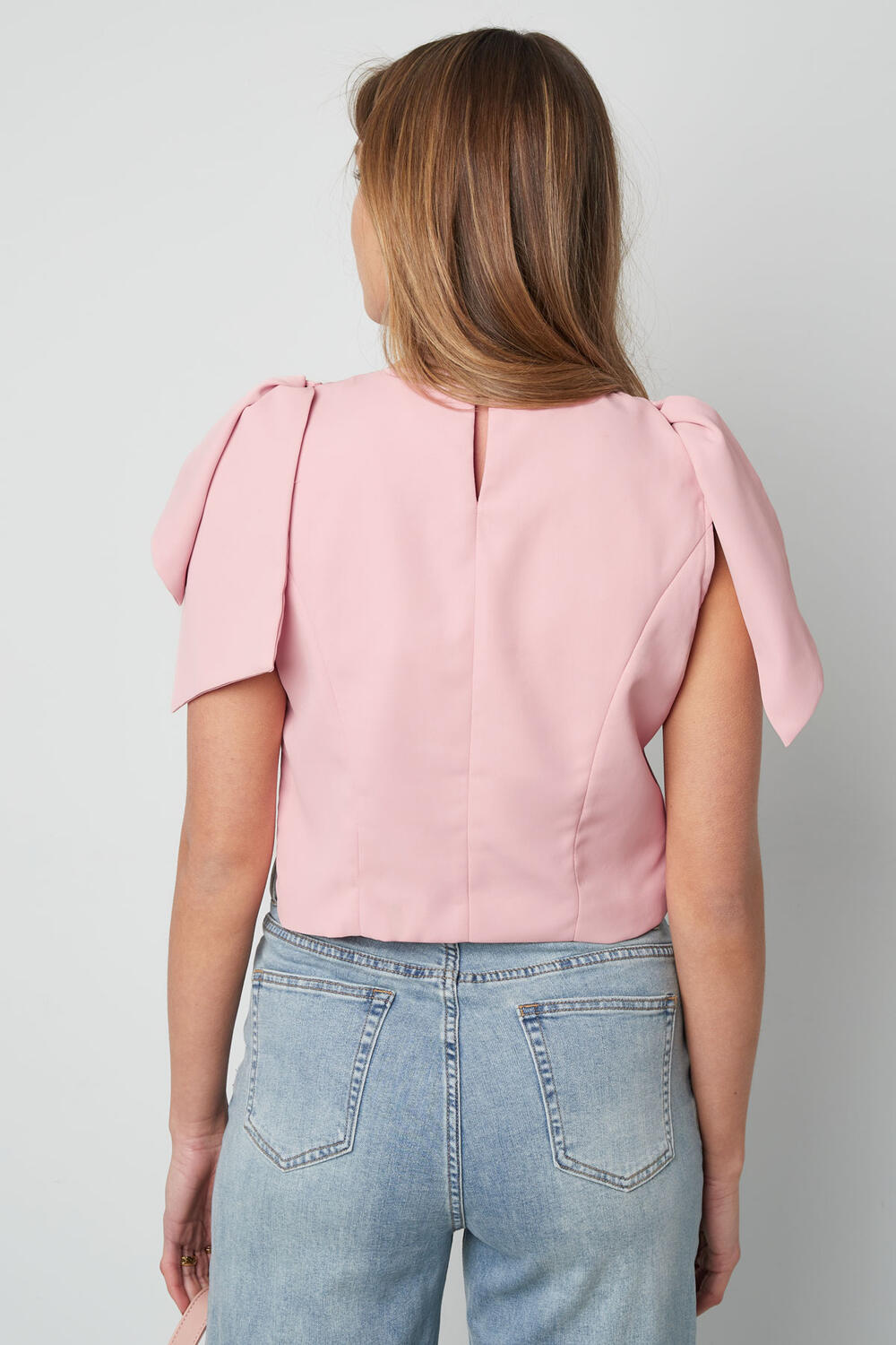 Polyester Women's Short Sleeve Top Ruffle Shoulder Design h5Picture6