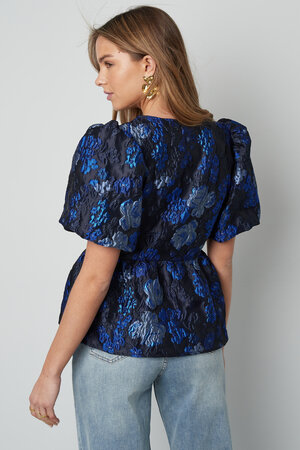 Woven Polyester Fiber Women's Short Sleeve Top Elegant Floral Print h5 Picture13