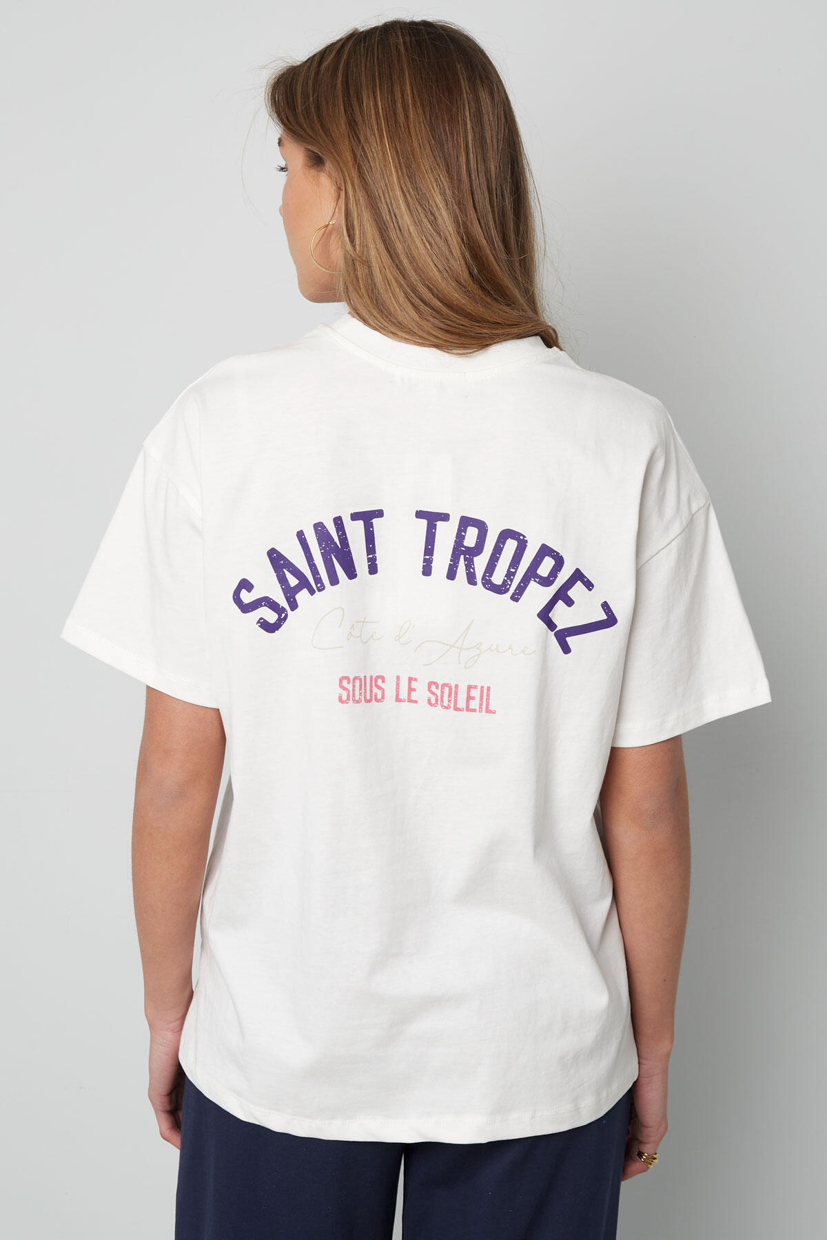 Cotton Women's T-shirt Oversized Saint Tropez Print Picture9