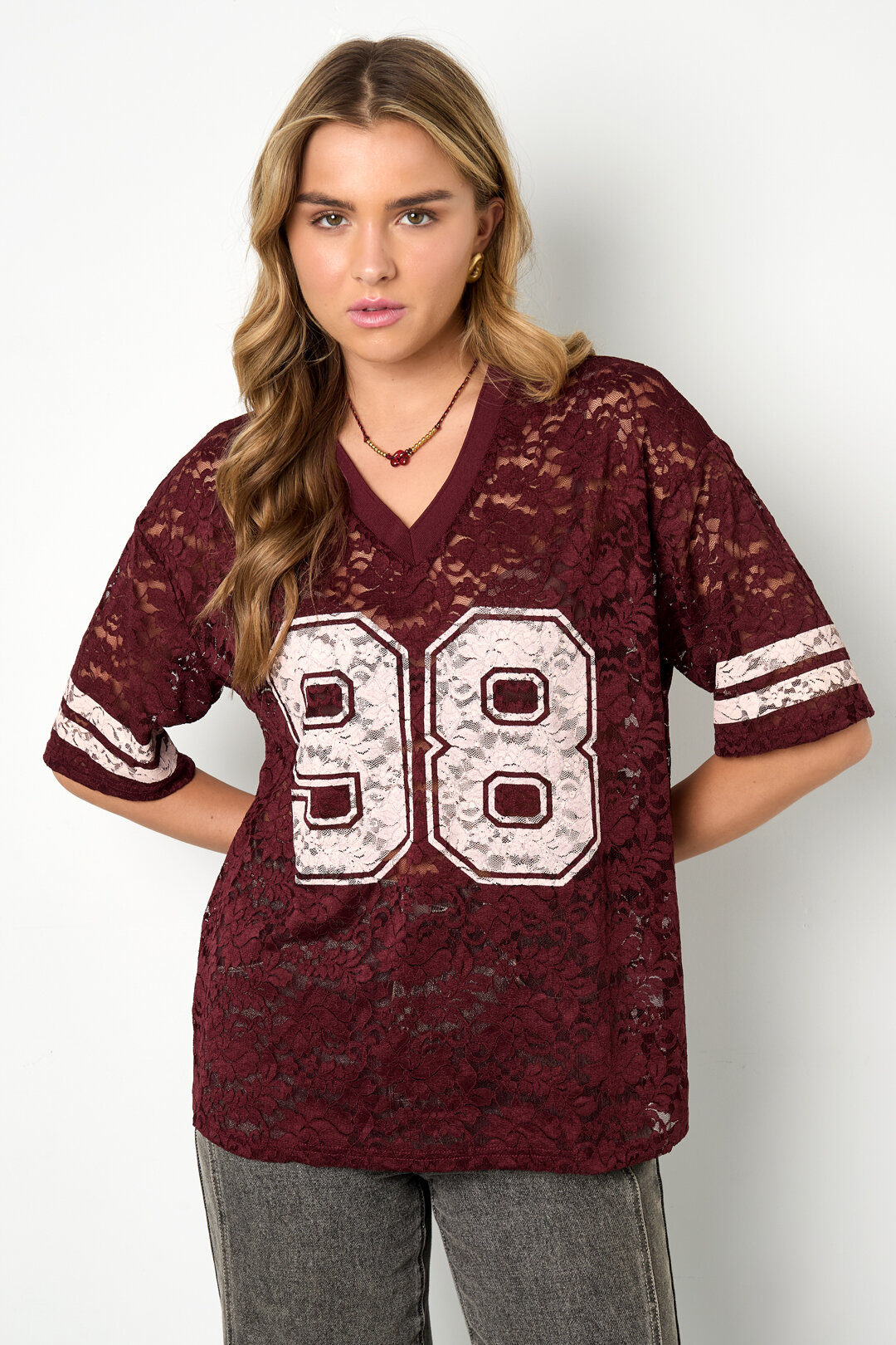 Woven Polyester Fiber Damen T-Shirt Sporty Color Clash h5 Bild4