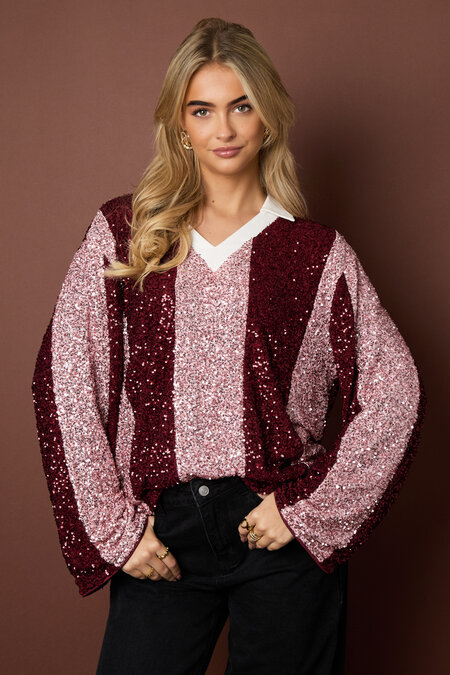 Woven Polyester Fiber Women's Long Sleeve Top Casual Stripes