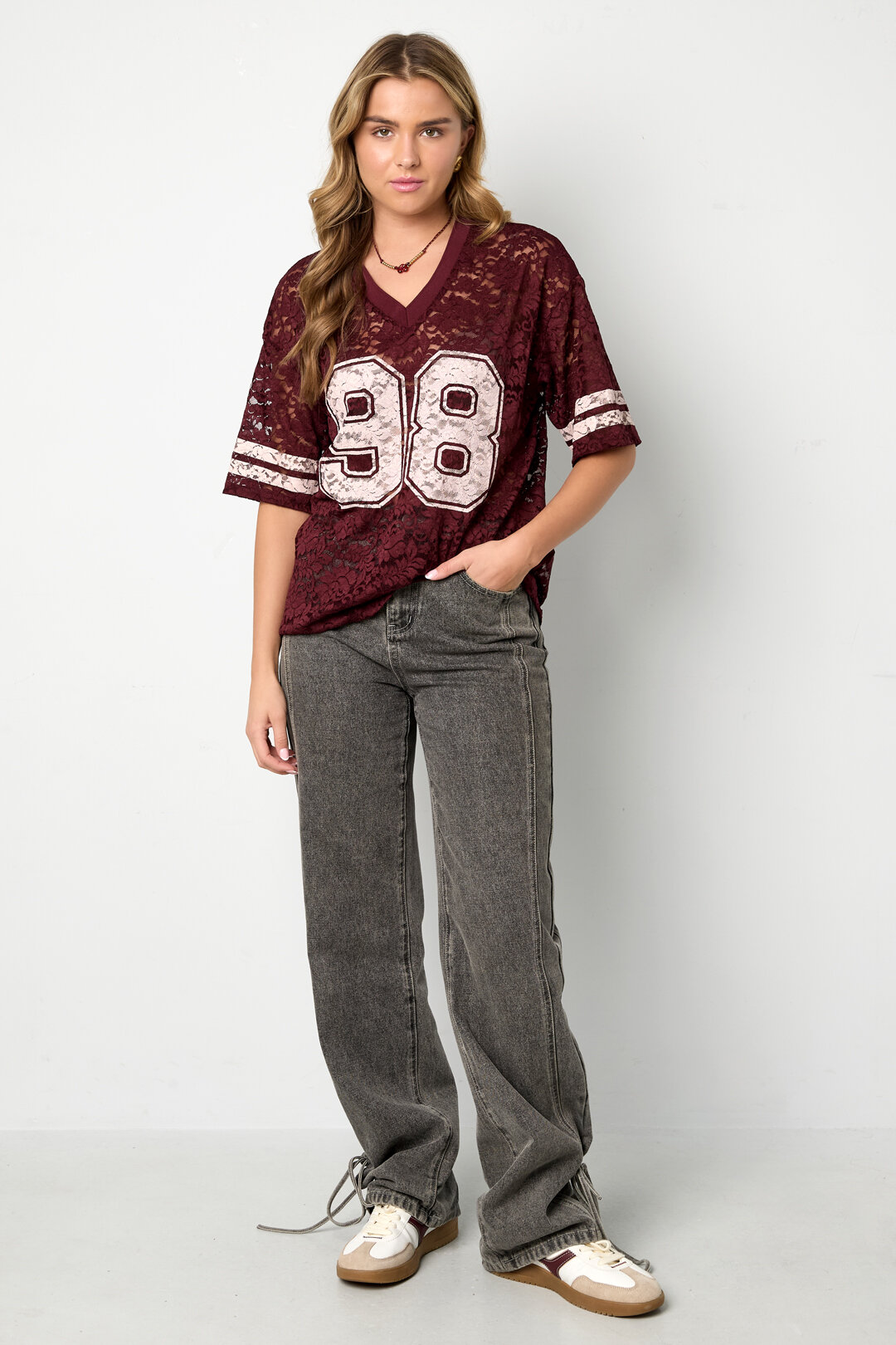 Woven Polyester Fiber Damen T-Shirt Sporty Color Clash h5 Bild5
