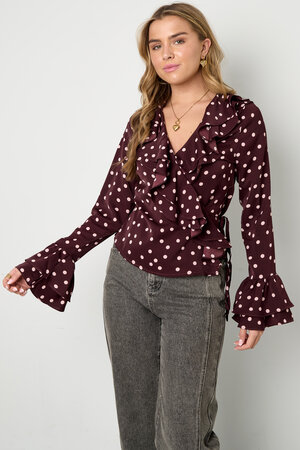 Woven Polyester Fiber Women's Blouse Elegant Polka Dots h5 Picture11