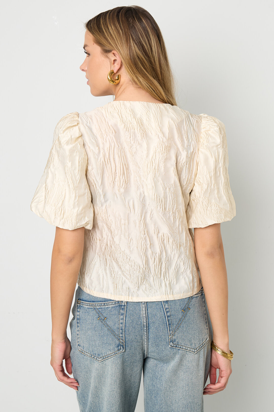Woven Polyester Fiber Women's Short Sleeve Tops Elegant Solid Color Spring/Summer h5 Picture10