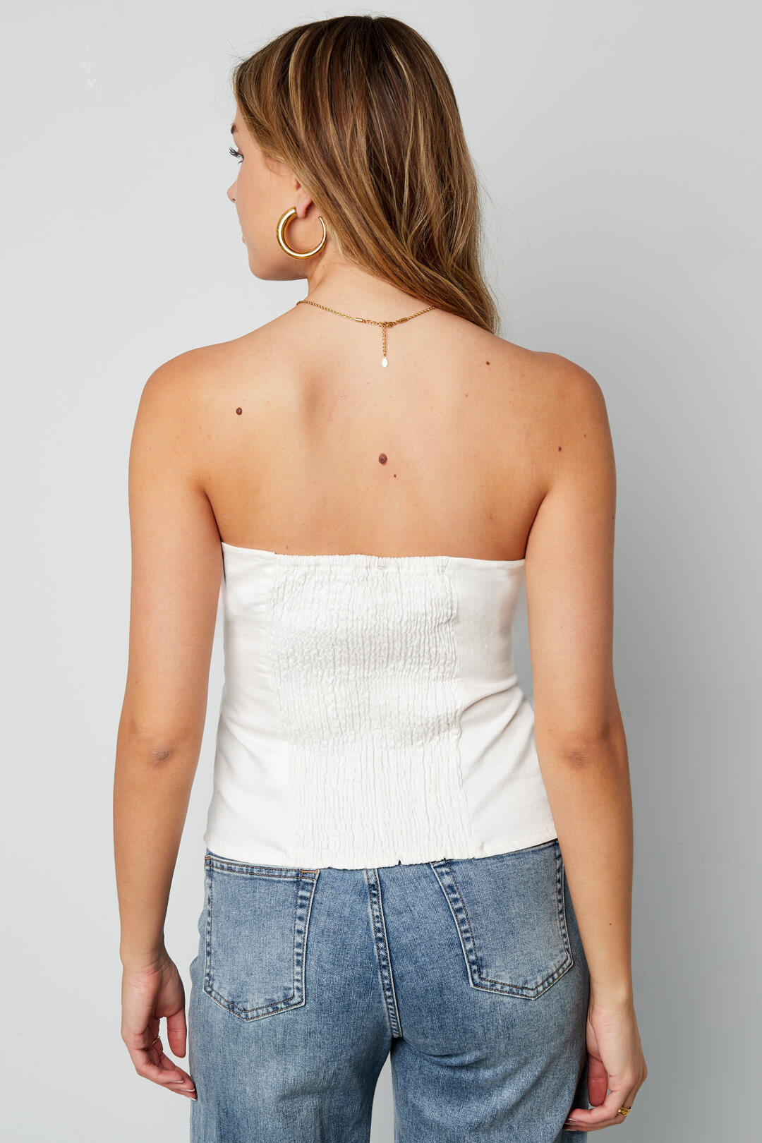 Woven Cotton Women's Denim Top Elegant Solid Color Spring/Summer h5 Picture6