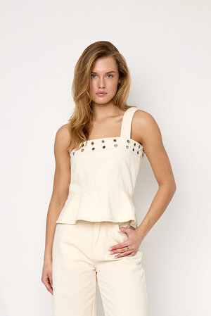 Eyelet Statement Denim Top h5 Picture3