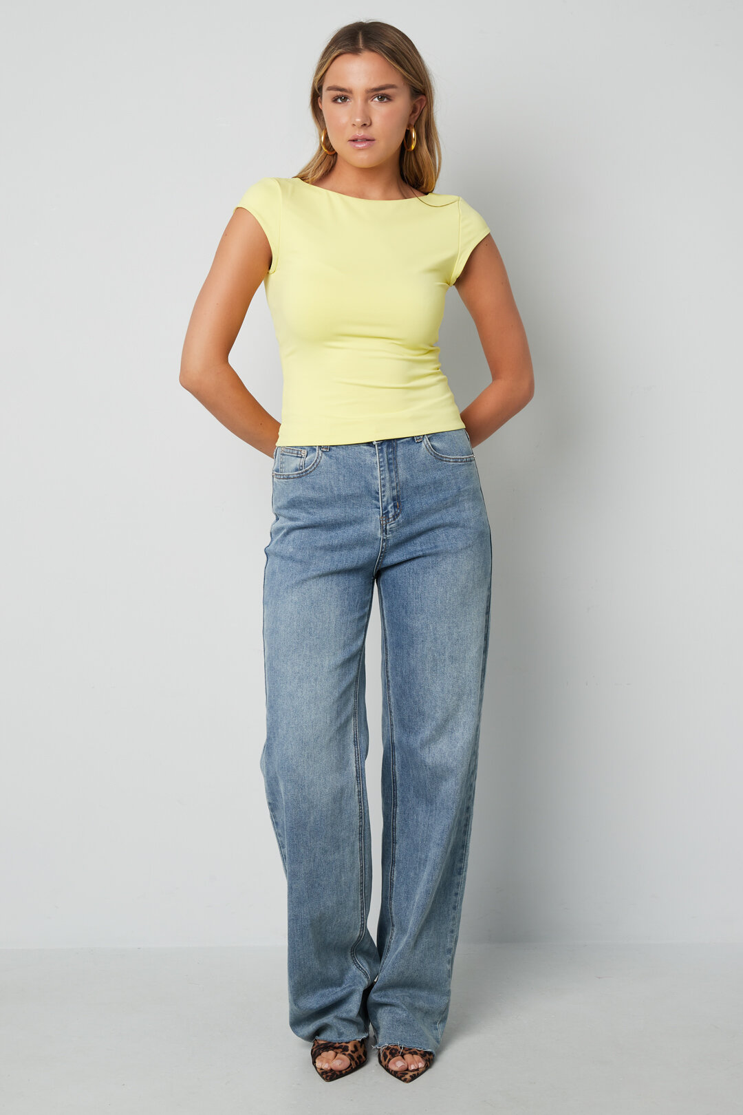 Nylon Knitted Women's T-shirt Basic Solid Color Spring/Summer h5 Picture5