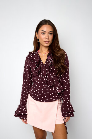 Woven Polyester Fiber Women's Blouse Elegant Polka Dots h5 Picture9