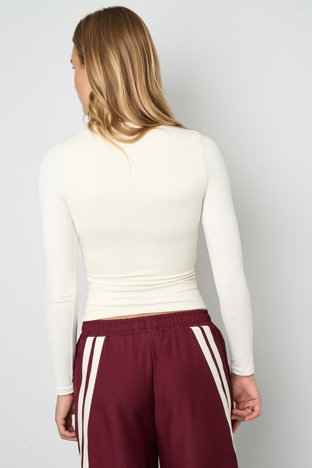 Knitted Nylon Women's Long Sleeve Top Basic Solid Color h5 Picture14