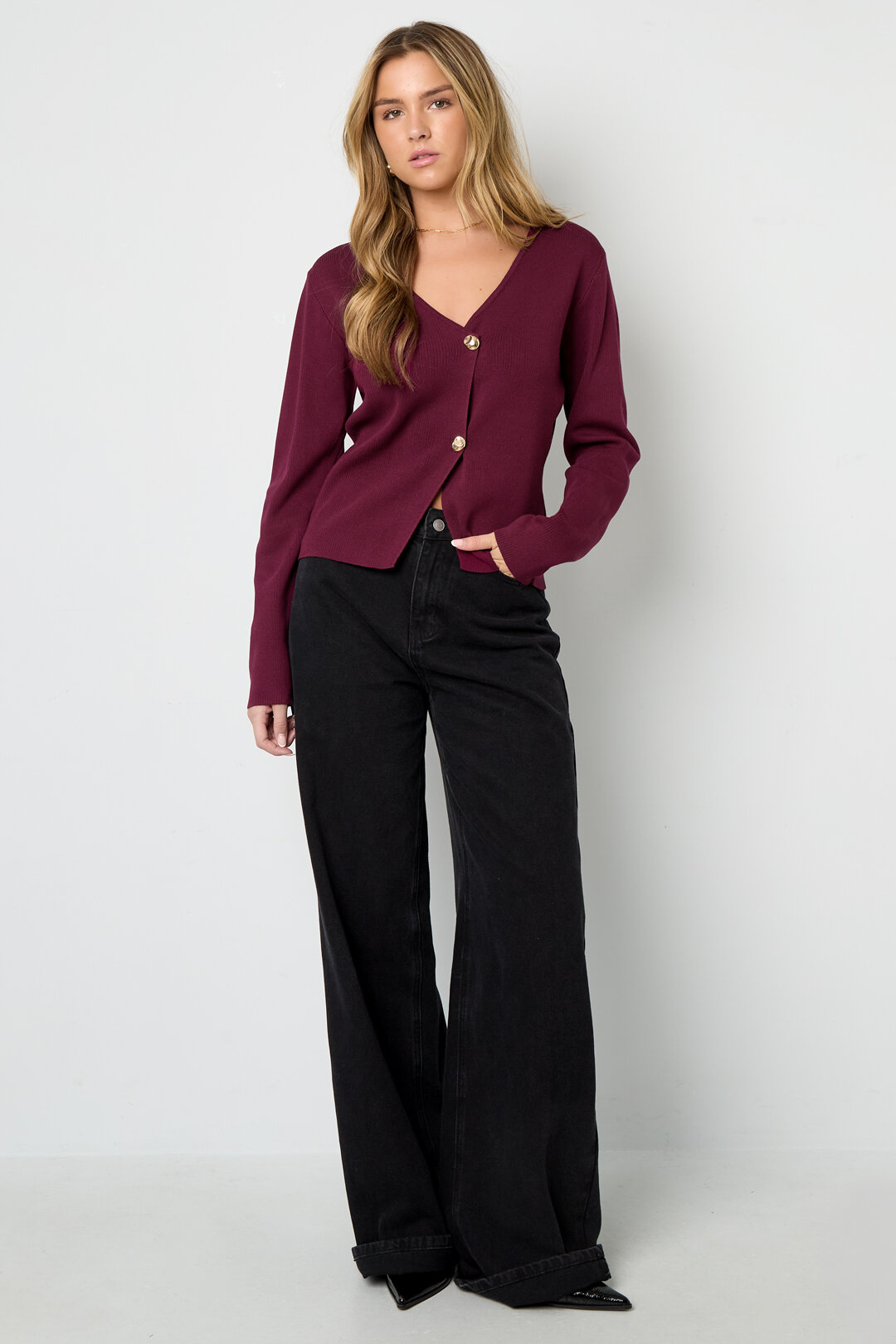 Viskose Strick Damen Cardigan Casual Einfarbig Herbst/Winter Bild5