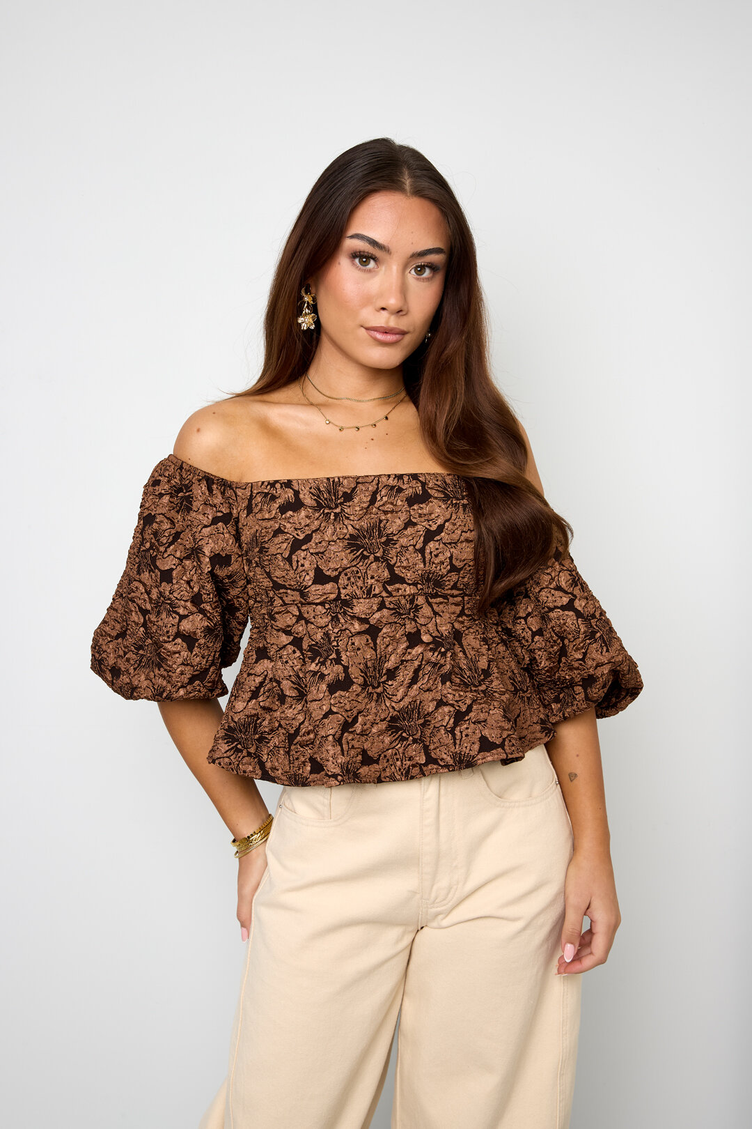 textured puff sleeve top h5Picture7