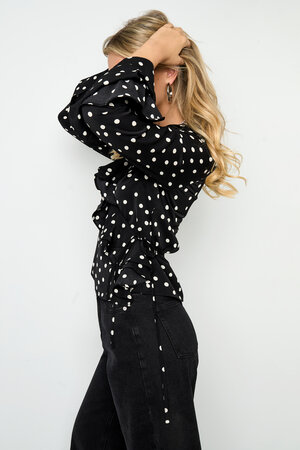 Woven Polyester Fiber Women's Blouse Elegant Polka Dots h5 Picture6