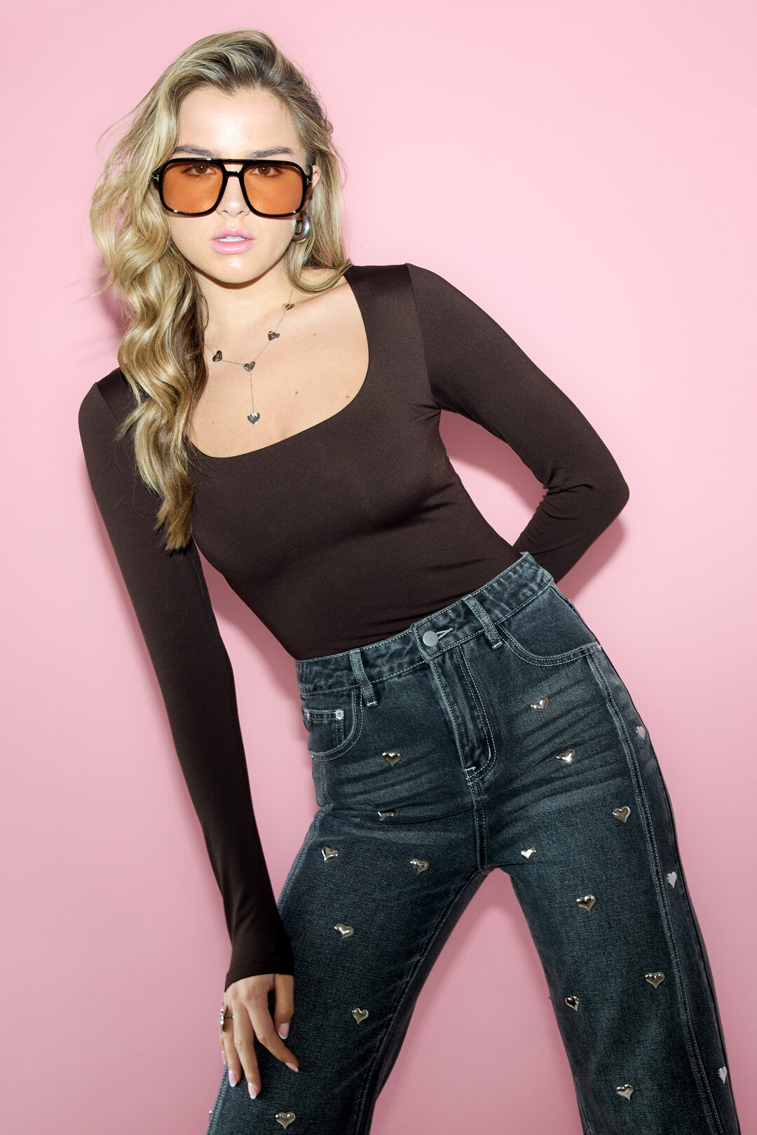 Knitted Nylon Women's Long Sleeve Top Basic Solid Color h5 Picture6