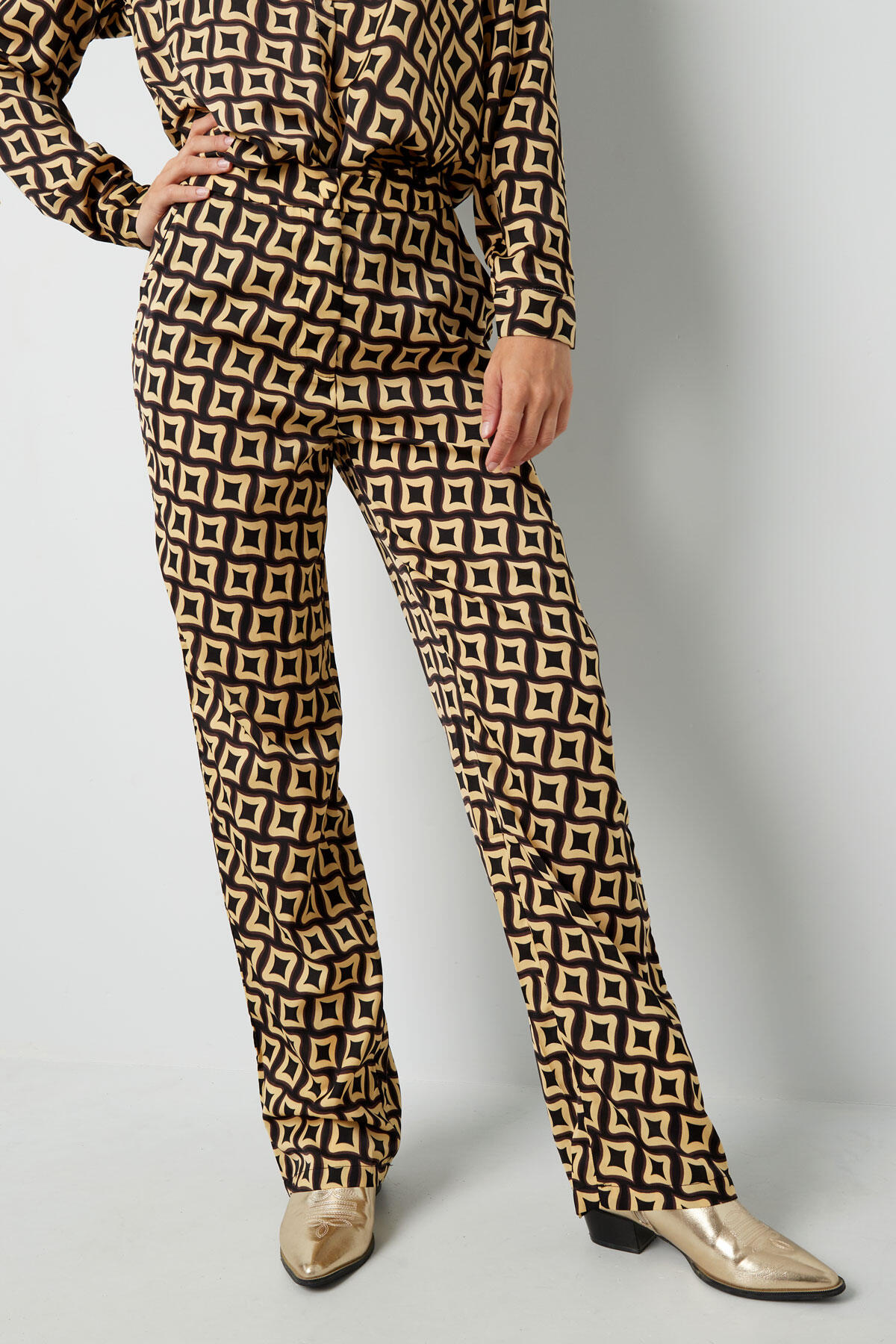 Woven Women's Straight Pants Color Block h5Picture2