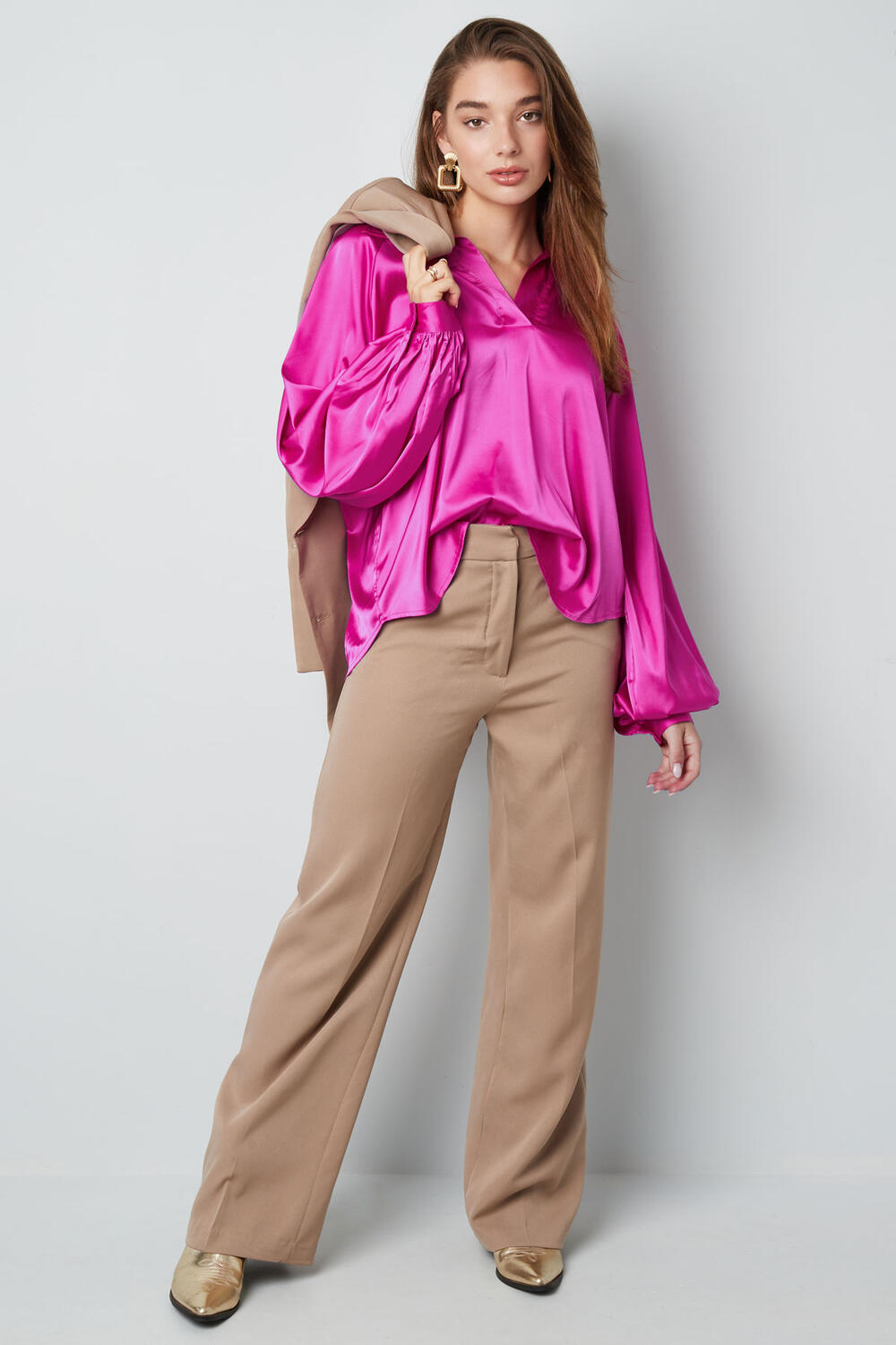 Pantalon met plooi h5Afbeelding5