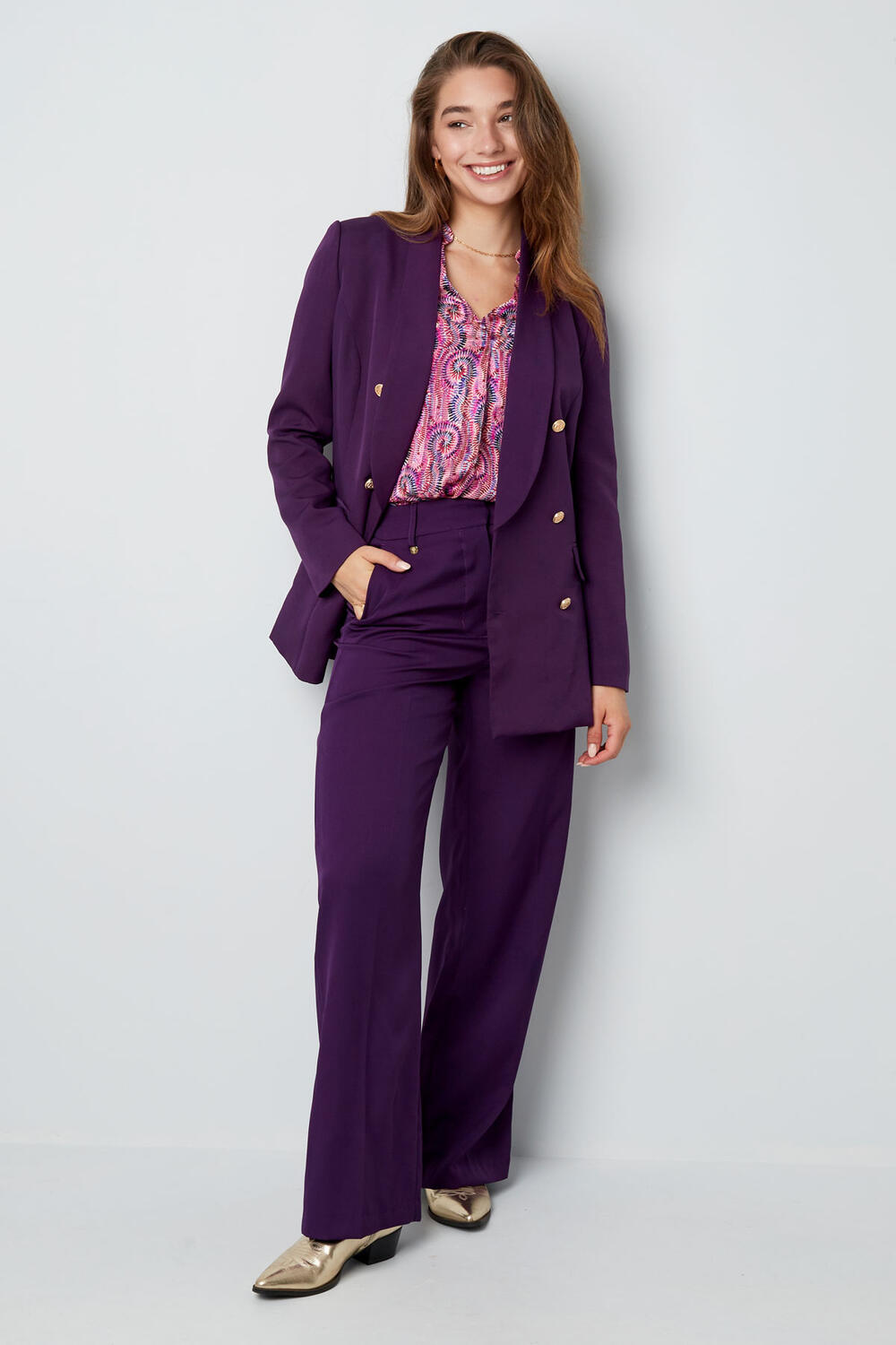 Pantalon met plooi h5Afbeelding6