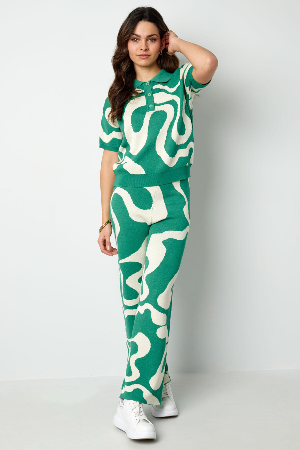 Pantaloni con stampa a righe organiche h5 Immagine9