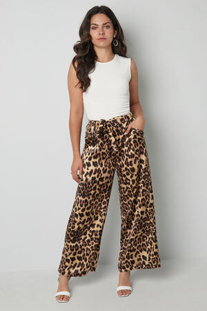 Polyester Women's Wide Leg Pants Leopard Print High Waist h5 Picture7