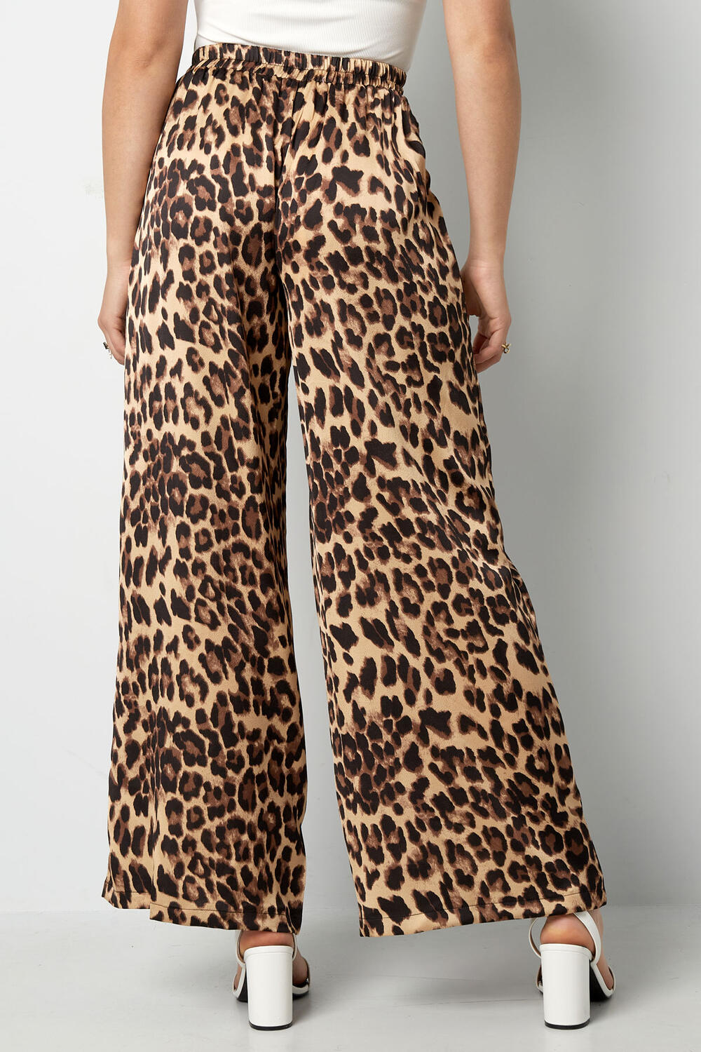 Polyester Women's Wide Leg Pants Leopard Print High Waist h5Picture9