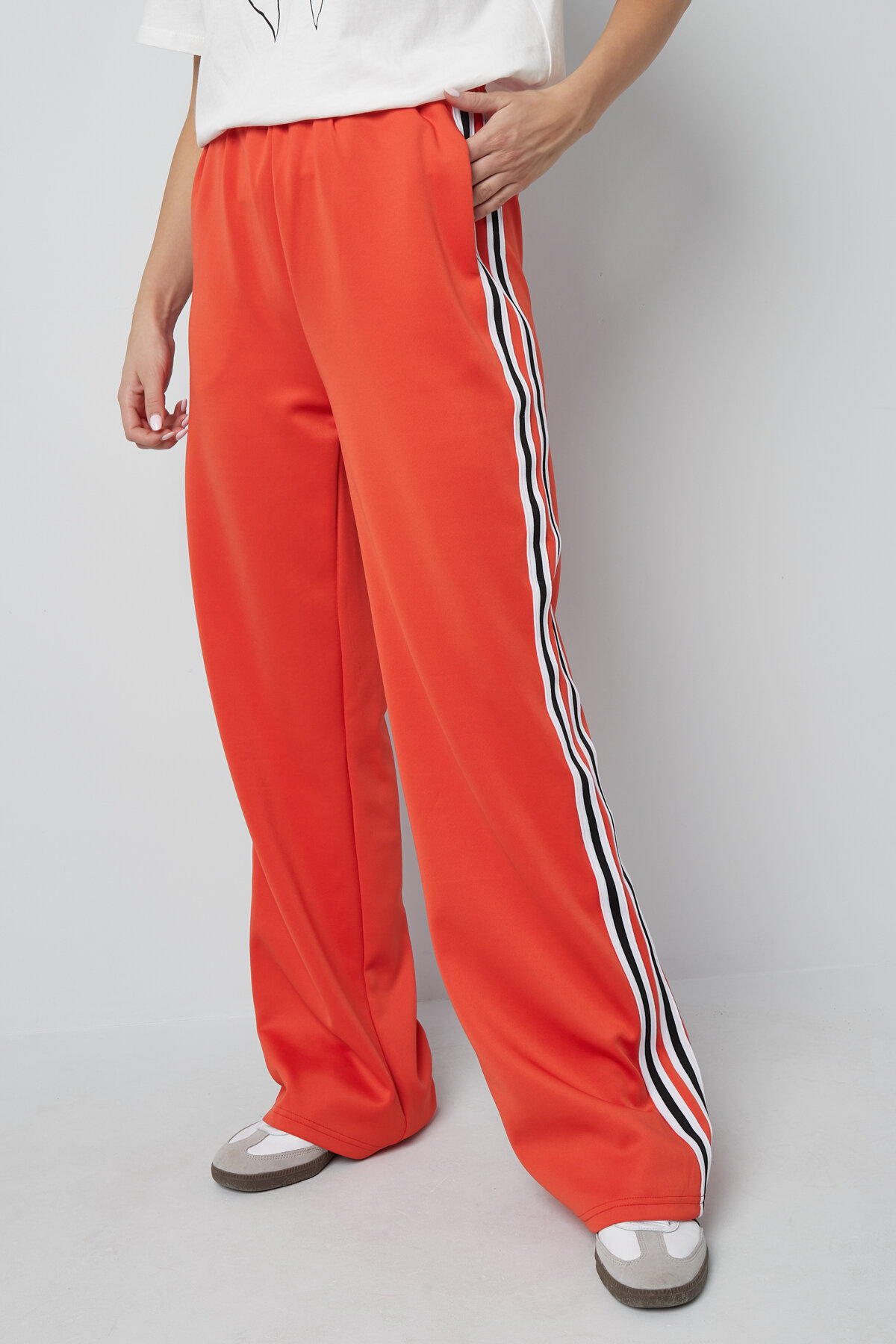 Woven Women's Straight Pants Sporty Solid Color h5 Picture4